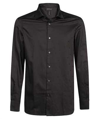 Emporio Armani 6R1C86 1NVYZ LYOCELL-BLEND WITH ALL-OVER ARMANI SUSTAINABILITY VALUES JACQUARD LOGO PATTERN Shirt