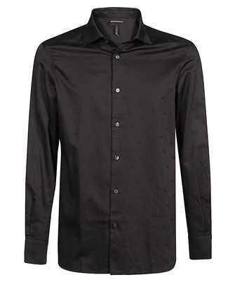 Emporio Armani 6R1C86 1NVYZ LYOCELL-BLEND WITH ALL-OVER ARMANI SUSTAINABILITY VALUES JACQUARD LOGO PATTERN Shirt