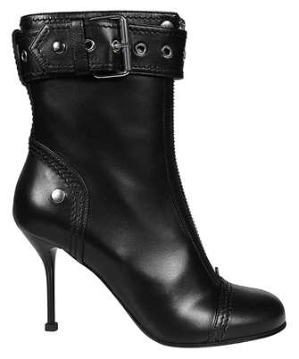 Alexander McQueen 757505 WIDR3 BUCKLE-DETAIL 90MM LEATHER Stiefel