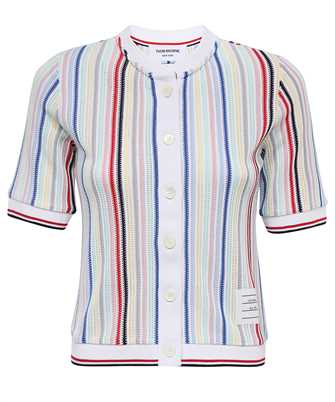 Thom Browne FJT263A J0069 STRIPE VISCOSE MESH TIPPING SHORT SLEEVE Knit