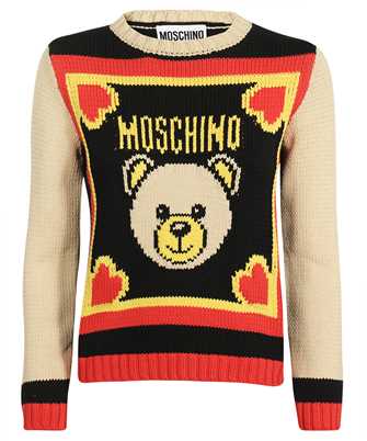 Moschino A0922 0505 TEDDY BEAR-EMBROIDERED RIBBED Sveter