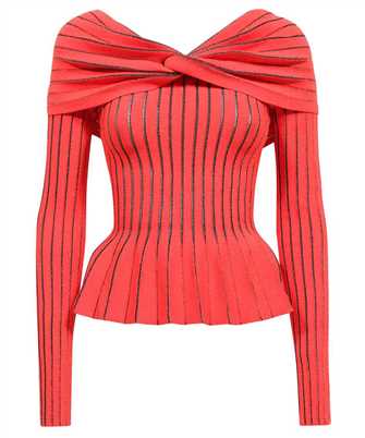 Balmain BF0AR670KF10 KNOTTED OFF-THE-SHOULDER Strick