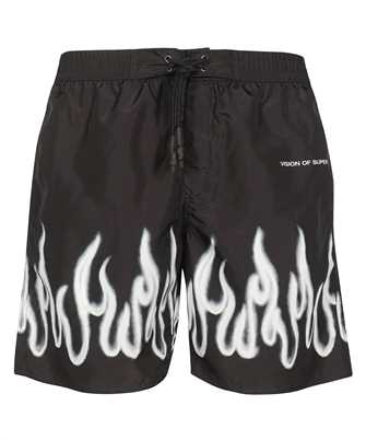 Vision Of Super VS00126CO WHITE SPRAY FLAMES Swim shorts