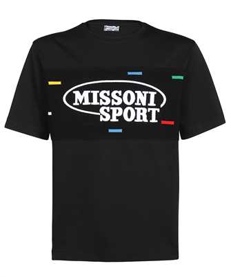 MISSONI US23SL0Y COTTON CREW-NECK WITH KNITTED INSERT AND LOGO T-shirt