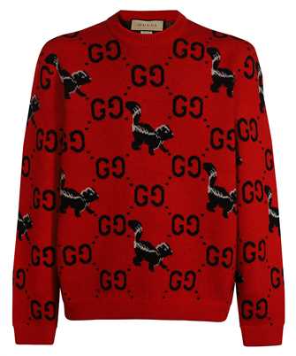 Gucci 711576 XKCL2 GG AND SKUNK WOOL Knit