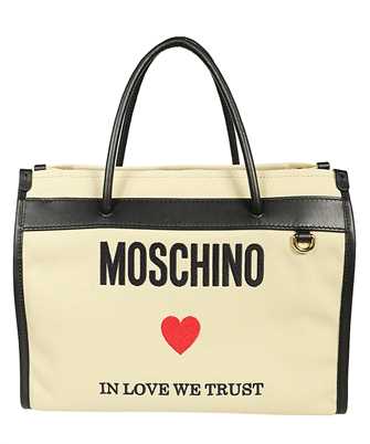 Moschino A7533 8207 LOGO-EMBROIDERED CANVAS TOTE Taka