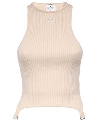 Courreges 223MTO158FI0001 BUCKLE-DETAIL RIBBED TANK Canottiera