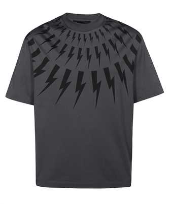 Neil Barrett PBJT167 V501S SLIM DROPPED SHOULDER FAIRISLE THUNDERBOLT T-shirt