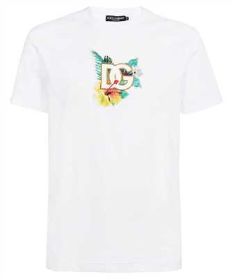 Dolce & Gabbana G8PT1Z FU7EQ HAWAIIAN-PRINT ROUND-NECK WITH DG EMBROIDERY T-shirt