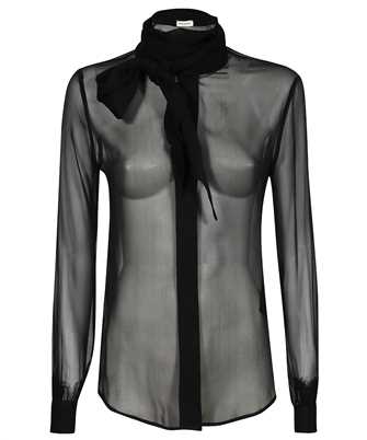Saint Laurent 737227 Y115W LAVALLIRE-NECK IN CREPE MUSLIN Shirt