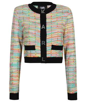 Karl Lagerfeld 235W2002 BOUCL KNIT WITH KARL BUTTONS Cardigan