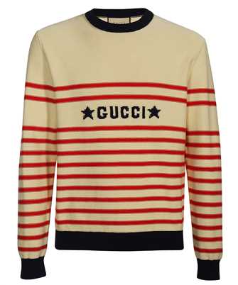 Gucci 692149 XKCA3 INTARSIA-LOGO STRIPED COTTON Maglia