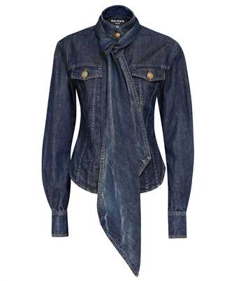 Balmain BF1HC055DD63 PUSSY BOW DENIM Shirt