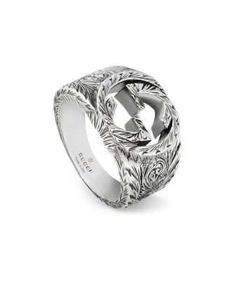 Gucci Jewelry Silver JWL YBC4553020010 INTERLOCKING G MOTIG AGED STERLING SILVER Ring