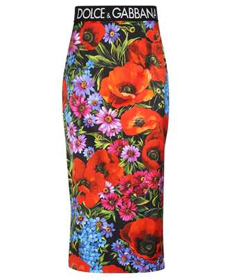 Dolce & Gabbana F4CFOT FSIAR MEADOW-PRINT SATIN CALF-LENGTH Skirt