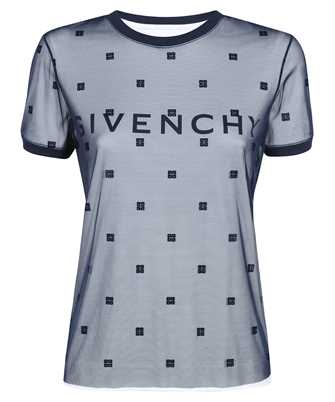 Givenchy BW70CG3YDU DOUBLE LAYERD FITTED IN COTTON WITH 4G TULLE T-shirt