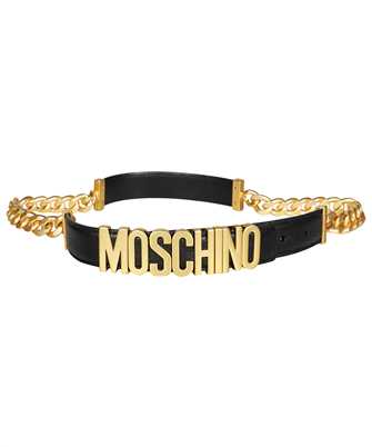 Moschino A8015 8003 LOGO-PLAQUE LEATHER Belt