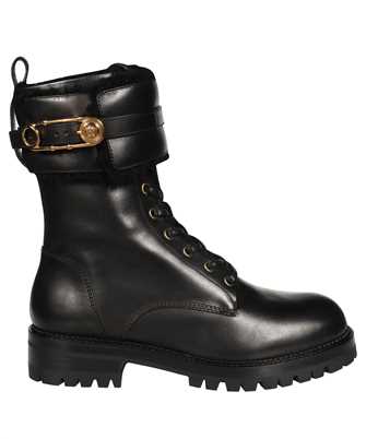 Versace DST419E DVPS SAFETY PIN LEATHER LACE-UP Boots