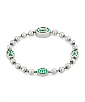 Gucci Jewelry Silver JWL YBA7016090010 INTERLOCKING G GREEN Bracelet