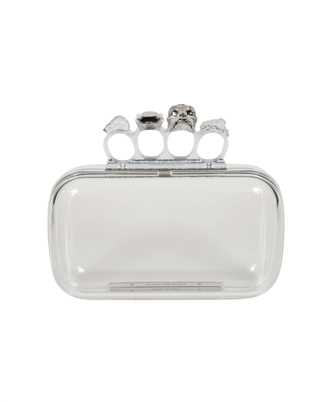 Alexander McQueen 657182 JA902 TRANSPARENT SKULL FOUR-RING Kabelka