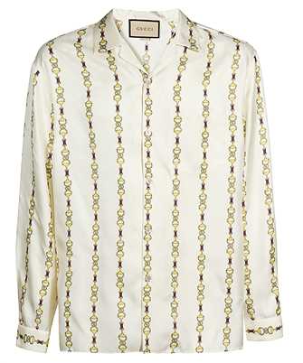 Gucci 751446 ZANR7 INTERLOCKING G HORSEBIT PRINT SILK Camicia