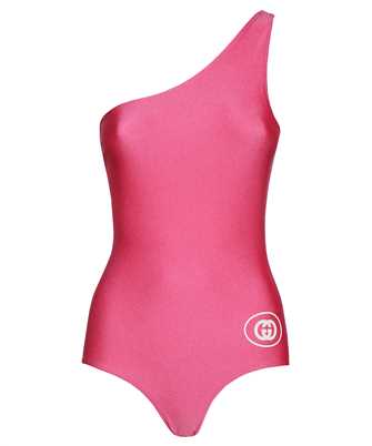 Gucci 688997 XHAEV ONE-SHOULDER SPARKLING JERSEY Swimsuit