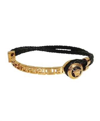 Versace 1006601 1A04575 GRECA BRAIDED LEATHER Bracelet