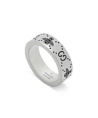 Gucci Jewelry Silver JWL YBC728389001 GG AND BEE ENGRAVED Ring