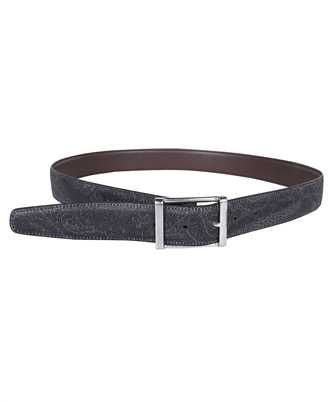 Etro MP3D0003AA063 REVERSIBLE LOGO BELT ARNICA AND LEATHER Belt