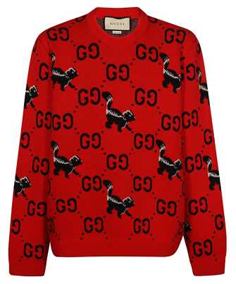 Gucci 711576 XKCL2 GG AND SKUNK WOOL Sveter