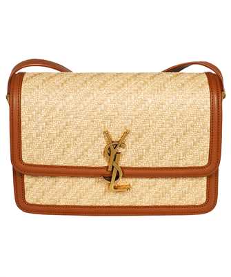 Saint Laurent 634305 FAA7D SOLFERINO MEDIUM IN RAFFIA AND VEGETABLE-TANNED LEATHER Bag