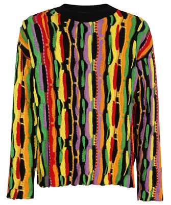 MSGM 3440MM131 237086 COTTON CREWNECK WITH MULTICOLOR RUFFLES Strick