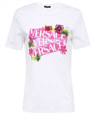 Versace 1009082 1A06528 EMBROIDERY ORCHID AND PRINT LOGO Tričko