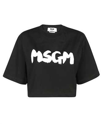 MSGM 3641MDM100 247002 CROP WITH NEW BRUSHSTROKE LOGO T-shirt