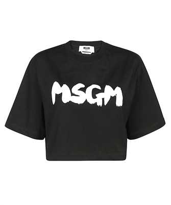 MSGM 3641MDM100 247002 CROP WITH NEW BRUSHSTROKE LOGO Tričko