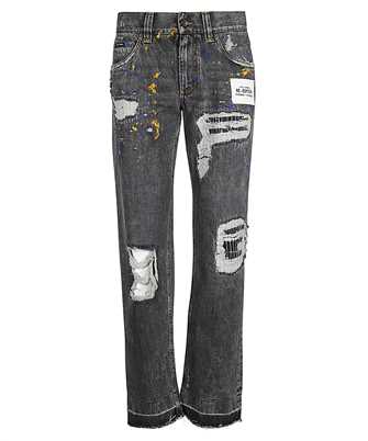 Dolce & Gabbana GZ15MD G8JS9 DIRTY DENIM STRAIGHT-LEG WITH RIPS Jeans
