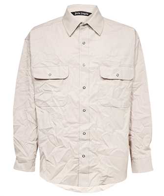 Palm Angels PMES004S23FAB001 CRINKLED COTTON LOGO Hemd