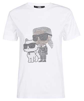 Karl Lagerfeld 230W1772 IKONIK RHINESTONE KARL & CHOUPETTE T-shirt