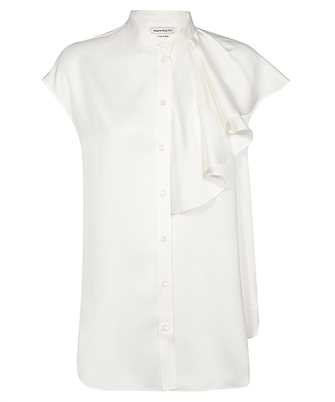 Alexander McQueen 754616 QBAAE RUFFLE-TRIM SILK Shirt