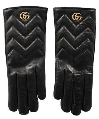 Gucci 477965 BAP00 GG MARMONT CHEVRON LEATHER Gloves