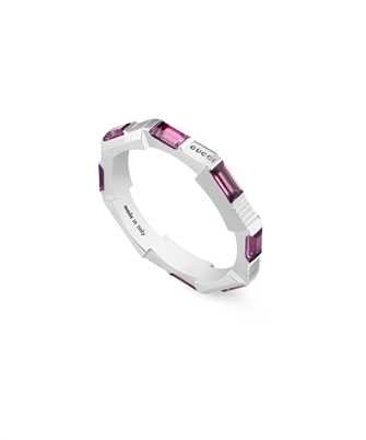 Gucci Jewelry Fine JWL YBC6622560010 18 KT WHITE GOLD AND RUBELLITE Prsteň