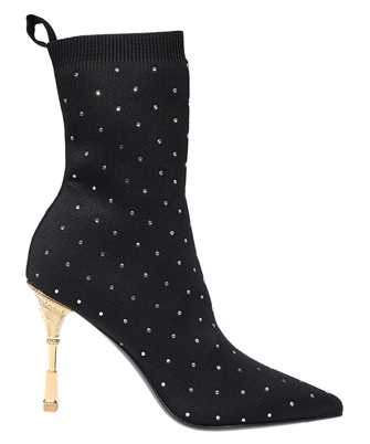 Balmain BN1TA855TKKD MONETA RHINESTONED KNIT ANKLE Stiefel