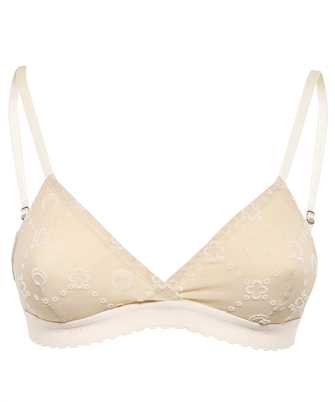 Marine Serre UW044SS23W MOONOGRAM FLOCKED MESH Bra