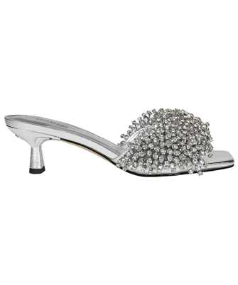 Michael Kors 40S3AMMS1M AMAL CRYSTAL EMBELLISHED METTALIC LEAHTER KITTEN HEEL Sandals
