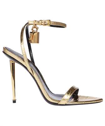 Tom Ford W2272 LCL355G METALLIC STAMPED CROC POINTY NAKED Sandals