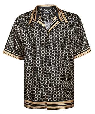Dolce & Gabbana G5JH9T HI1LU SILK TWILL HAWAIIAN WITH DG LOGO PRINT Shirt