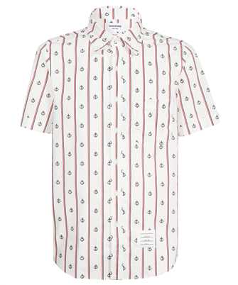 Thom Browne MWS239A F0271 ANCHOR PRINT POPLIN SHORT SLEEVE Hemd