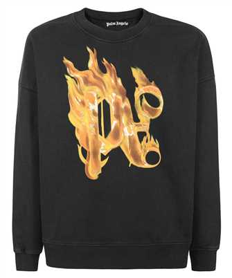 Palm Angels PMBA074R24FLE004 BURNING MONOGRAM CREWNECK Sweatshirt