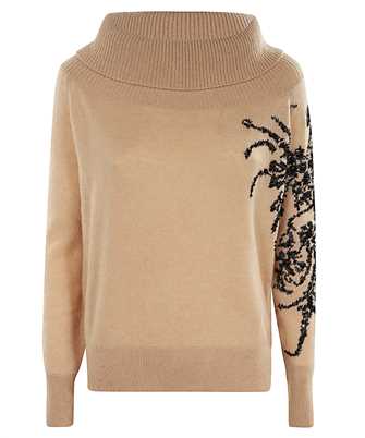 Ermanno Scervino D475M719RDCS Hand-embroidered iris and crystals Sveter