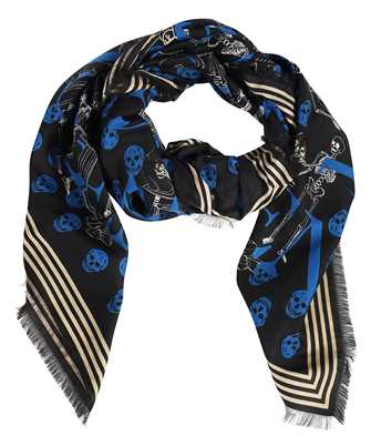 Alexander McQueen 735046 4736Q SKELETON ART Scarf